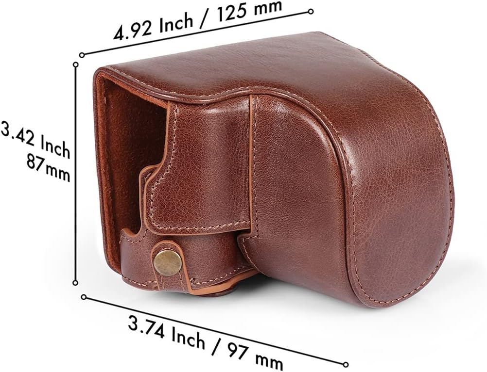 MegaGear MG1606 Leica D-Lux 7 Ever Ready Echtleder Kamera-Case mit Trageriemen - Braun, Braun