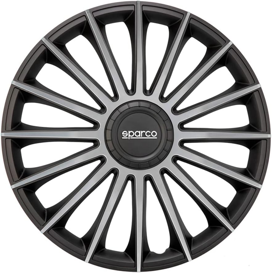 Satz Sparco Radzierblenden Torino 13-Zoll Schwarz/Silber