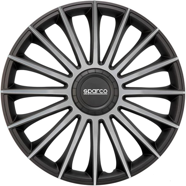 Satz Sparco Radzierblenden Torino 13-Zoll Schwarz/Silber