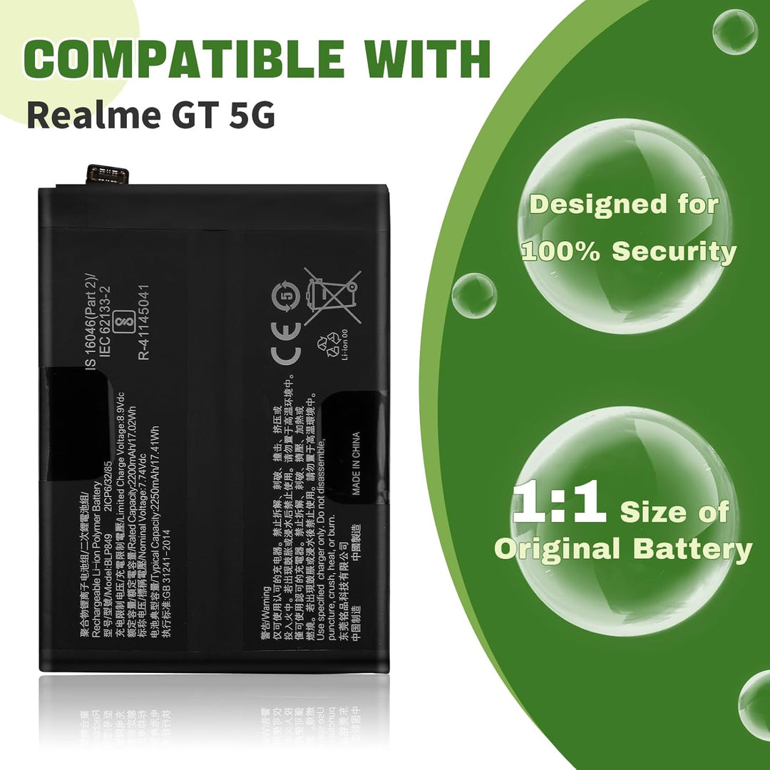 Neu BLP849 Akku Ersatz Kompatibel mit Realme GT 5G Ersatzbatterie mit aktualisiertem Reparaturwerkze