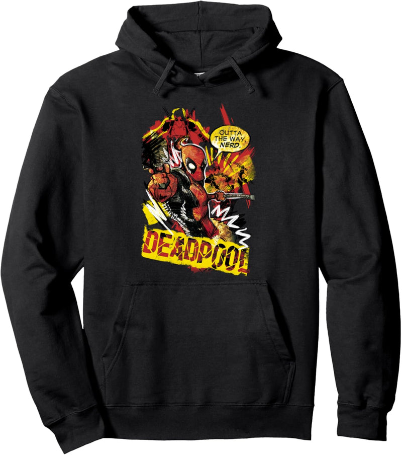 Marvel Deadpool Outta the Way Nerd Pullover Hoodie