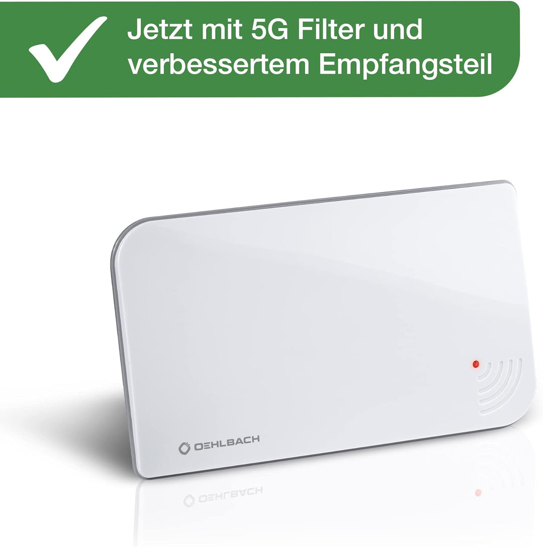 Oehlbach Scope Vision 5G DVB-T2 HD Antenne - Digitale Zimmerantenne - Aktiv DVB-T-Verstärker - Nachf