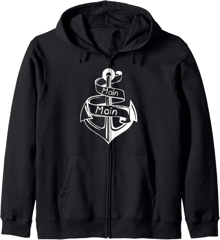 Moin Moin Anker Plattdeutsch lustig Geschenkidee Kapuzenjacke