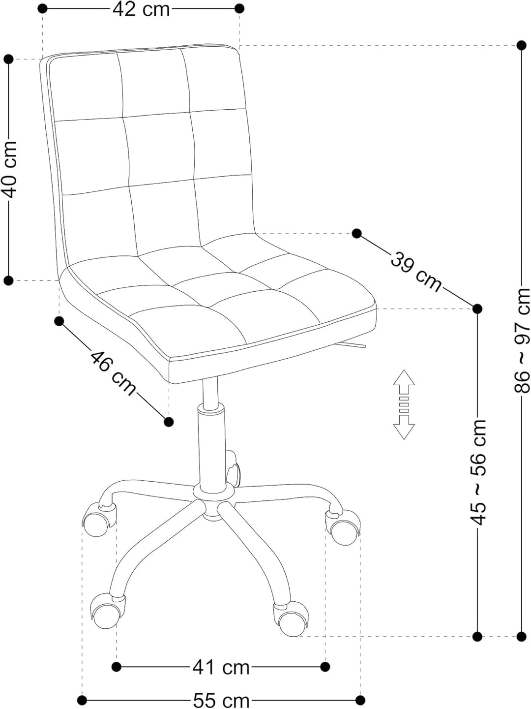 Beltom® Drehstuhl Bürostuhl Schreibtischstuhl Höhenverstellbarer PC Stuhl Ergonomisch - Erde