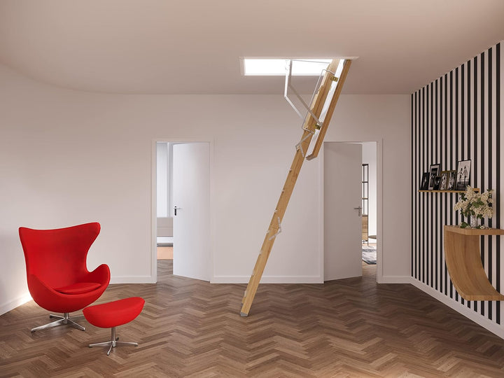 Original Roto Die Treppe Zugstab komplett 1050 mm lang Ziehstab in Material Holz Bedienstab für Bode