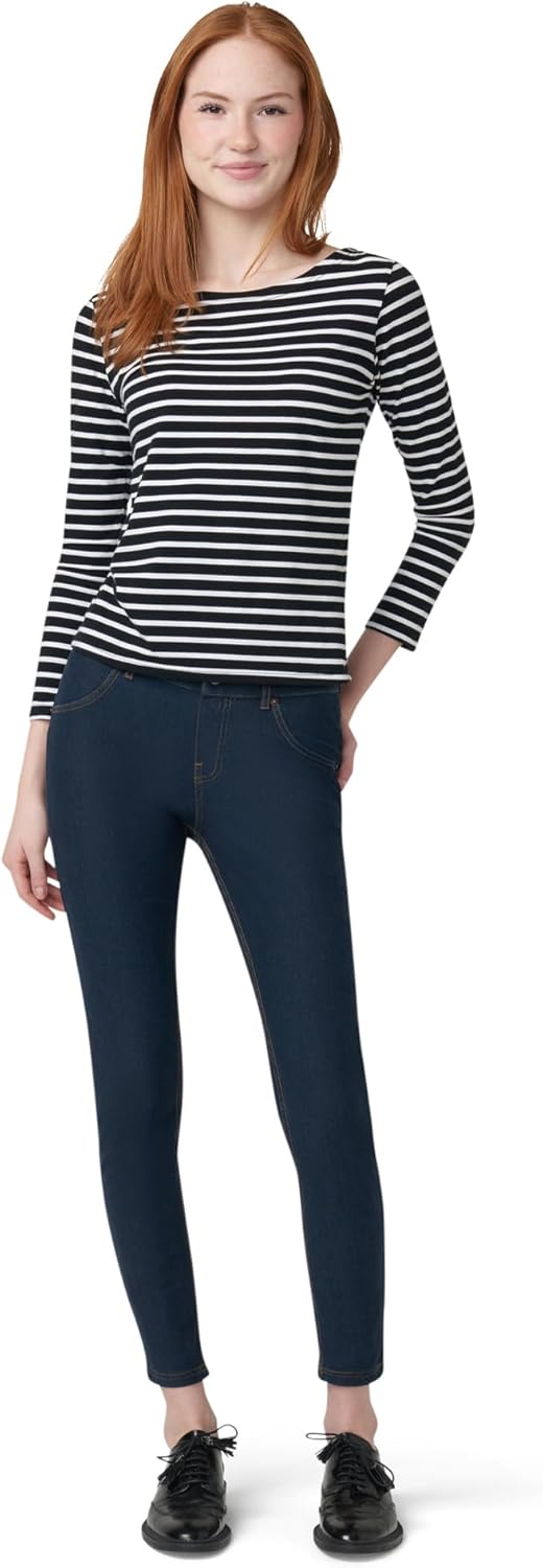 Essential Denim-Leggings für Damen von HUE | Modische Leggings mit Gesässtaschen XS Deep Indigo Wash