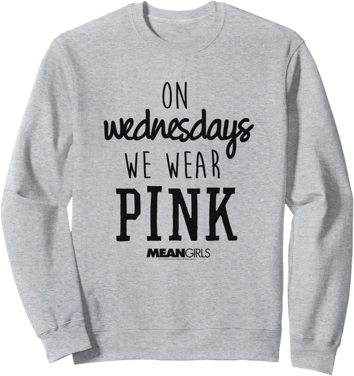 Mean Girls We Wear Pink Marker Font Text Sweatshirt