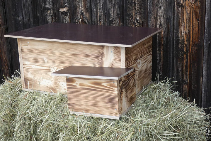 Premium XXL Igelhaus edel Geflammt ohne Boden 62cm x 50cm x 29cm Igelhotel 20mm Vollholz Winterfest