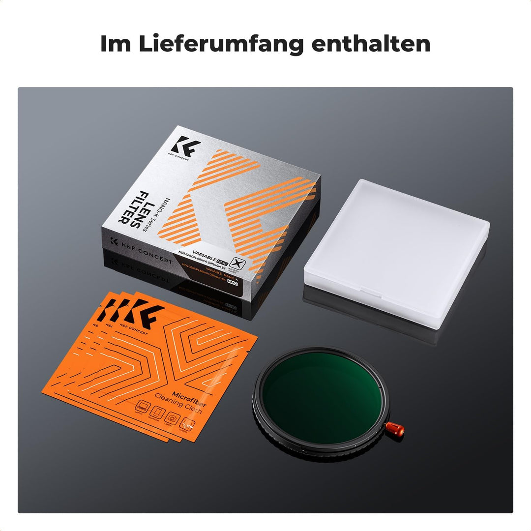 K&F CONCEPT 3-IN-1 Filter 55mm Polfilter&ND2-ND32&Black Mist 1/4 Filter mit 28 Schichten Nanobeschic