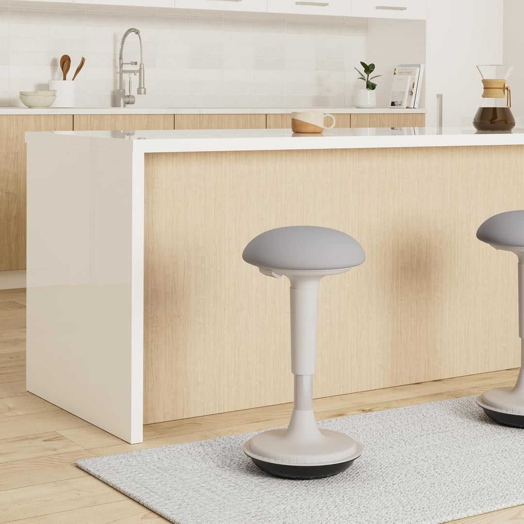 Ergonomischer Hocker höhenverstellbar zum Sitzen & Stehen (Weiss, 45-65 Variante) - Sitzhocker Bür