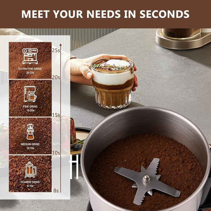 Getreidemühle Multifunktionale 500ml, 300W Edelstahl Gewürzmühle Ultrafeine Kaffeemühle, Elektrische