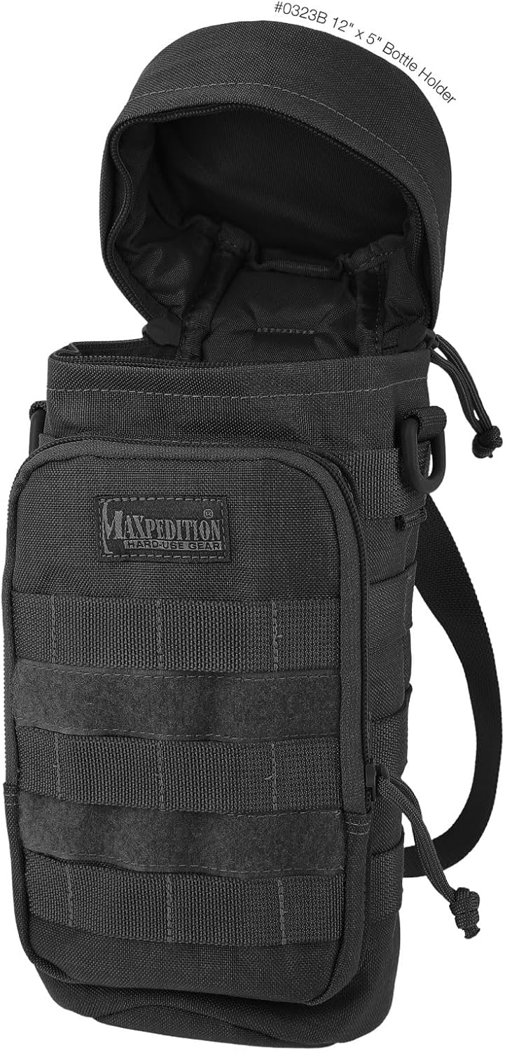 Maxpedition 12-Inch X 5-Inch Bottle Holder Schwarz, Schwarz