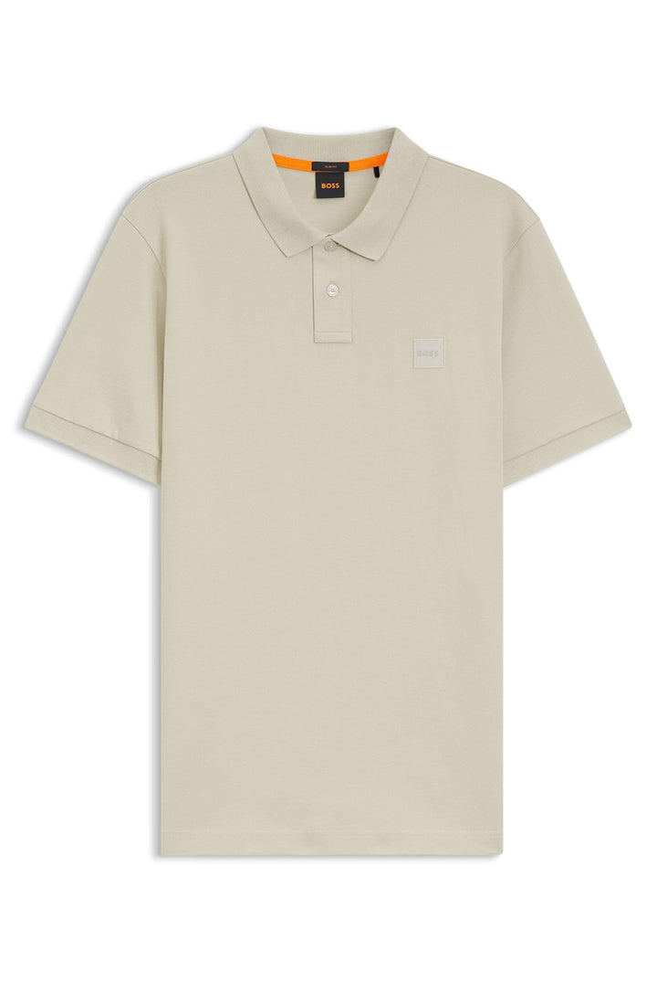 BOSS Herren Passenger Slim-Fit Poloshirt aus Stretch-Baumwolle mit Logo-Aufnäher M Light Beige271, M