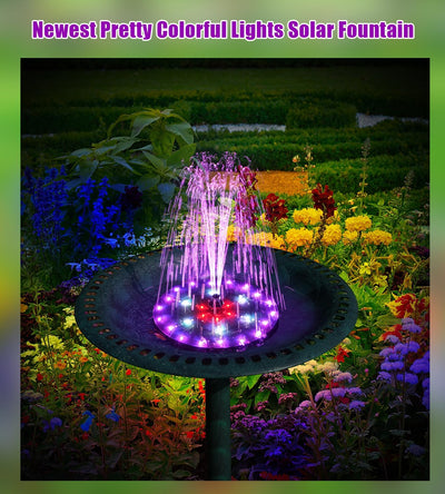 SZMP 4W LED Solar Springbrunnen für aussen,2023 Upgraded Solarbrunnen Teichpumpe mit 8 DIY Effekte W