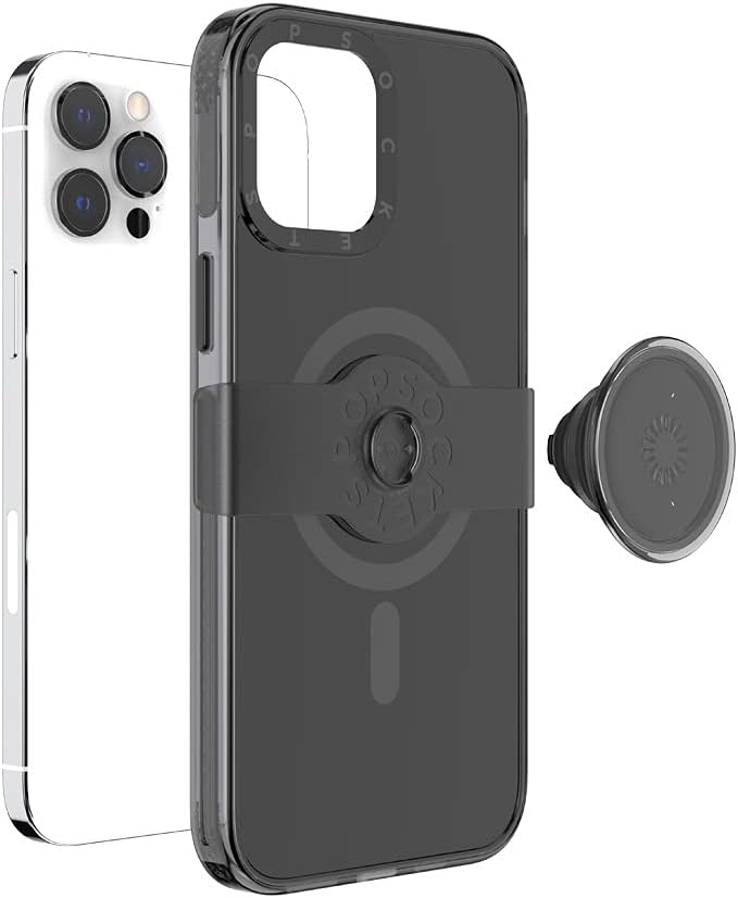 PopSockets: PopCase MagSafe Hülle für iPhone 12 Pro Max mit Abnehmbarem PopGrip Slide Sockel und Gri