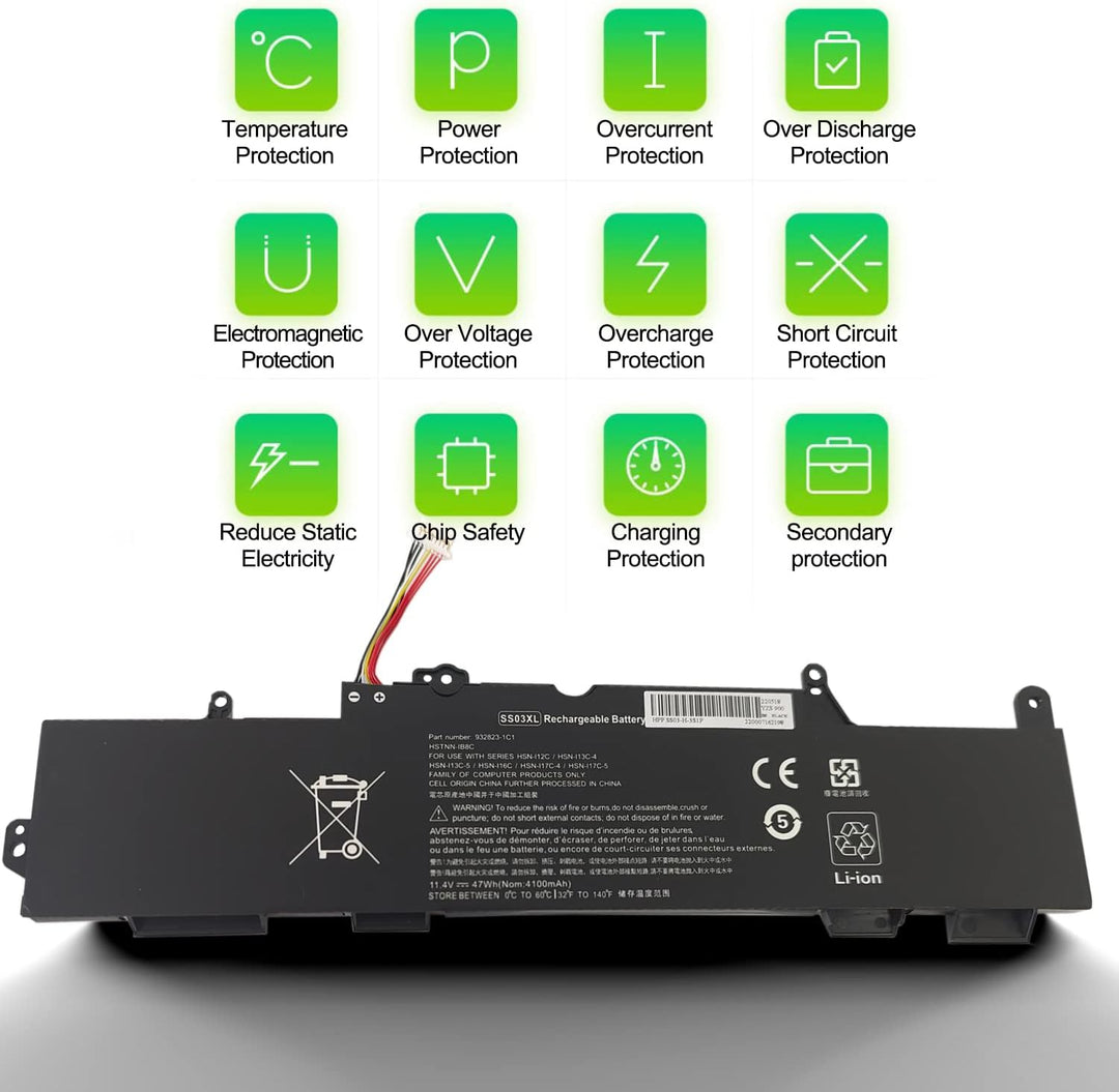 FengWings® SS03XL 933321-855 HSTNN-LB8G Akku 11.4V 47Wh, Eratz für Hp EliteBook 730 735 740 745 755