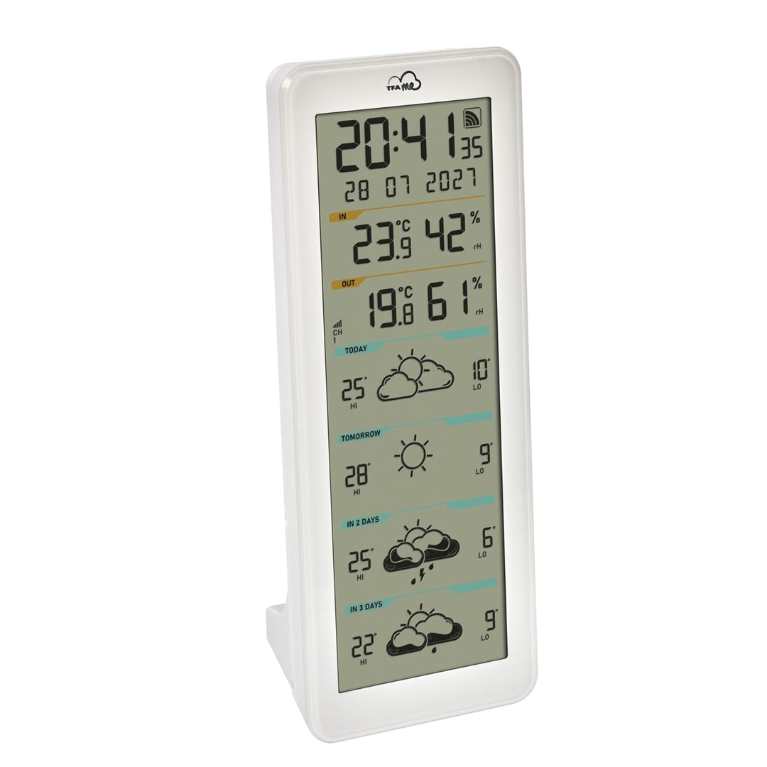TFA.me 35.8108.02 ID-06, WLAN Funkwetterstation, 4 Tage Profi-Wetterprognose, wetter.com, 40 verschi