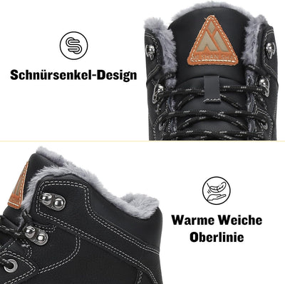 Mishansha Damen Herren Winterschuhe Warm Gefüttert Winterstiefel Wasserdicht Trekking Wanderschuhe G