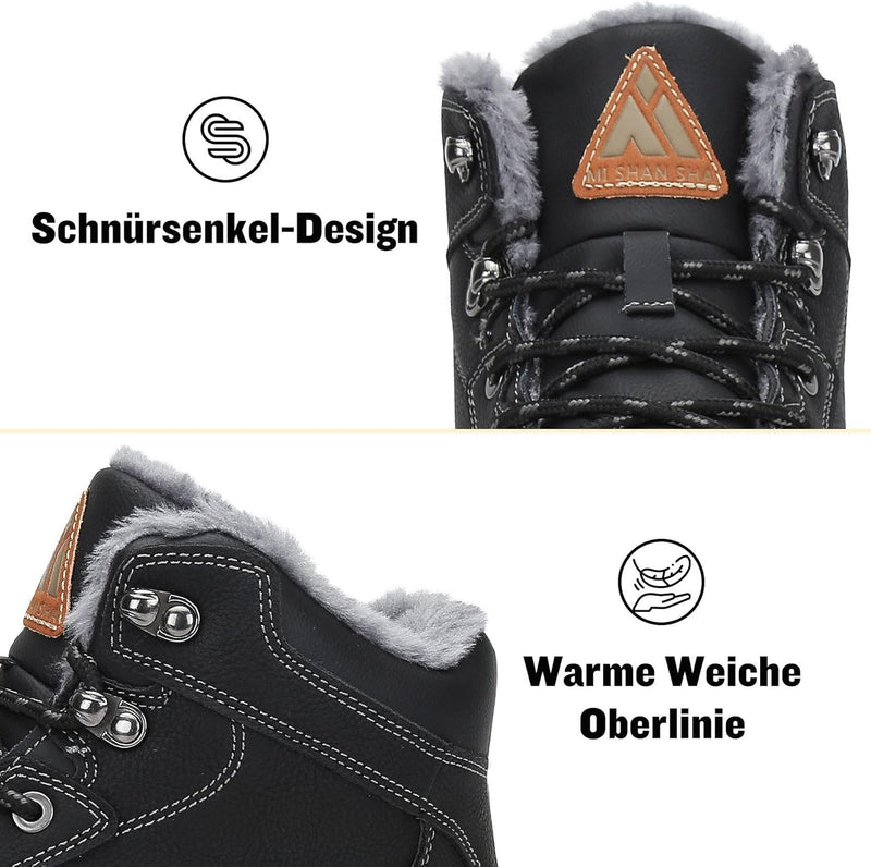 Mishansha Damen Herren Winterschuhe Warm Gefüttert Winterstiefel Wasserdicht Trekking Wanderschuhe G