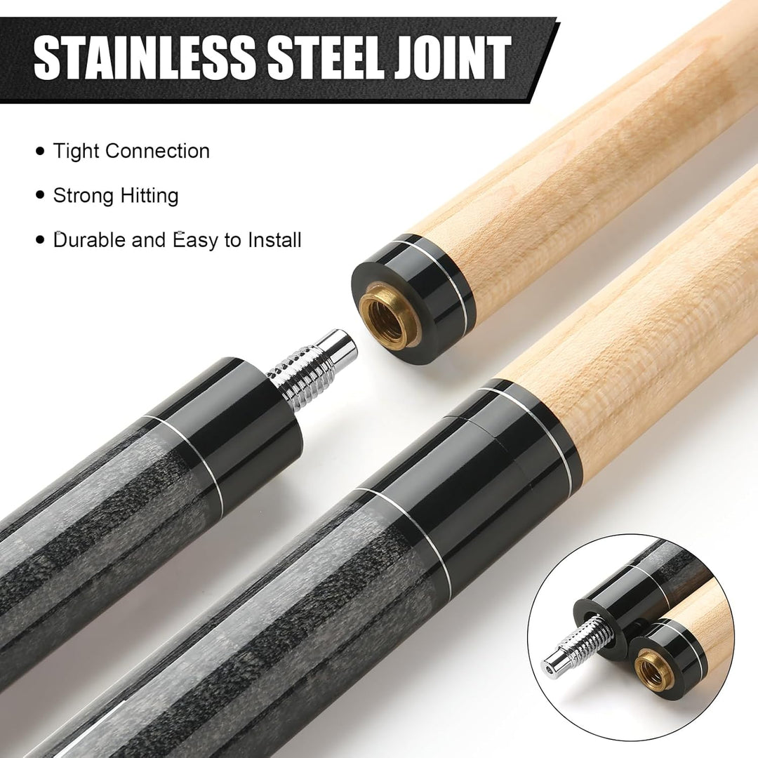 Pool Queue, 58 Zoll Billard Queue Kanadischer Ahornholz Pool Cue 13mm Spitzen für Professionelle Bil