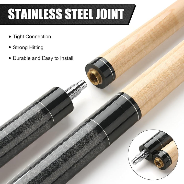 Pool Queue, 58 Zoll Billard Queue Kanadischer Ahornholz Pool Cue 13mm Spitzen für Professionelle Bil