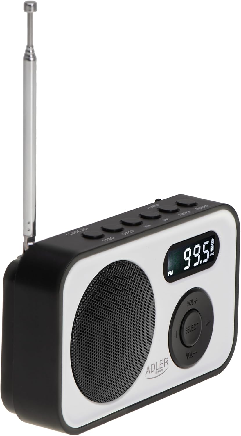 Adler Tragbares Digitalradio, AM/FM AD 1907, LCD-Display, Teleskopantenne, Speicher für 40 Sender, a
