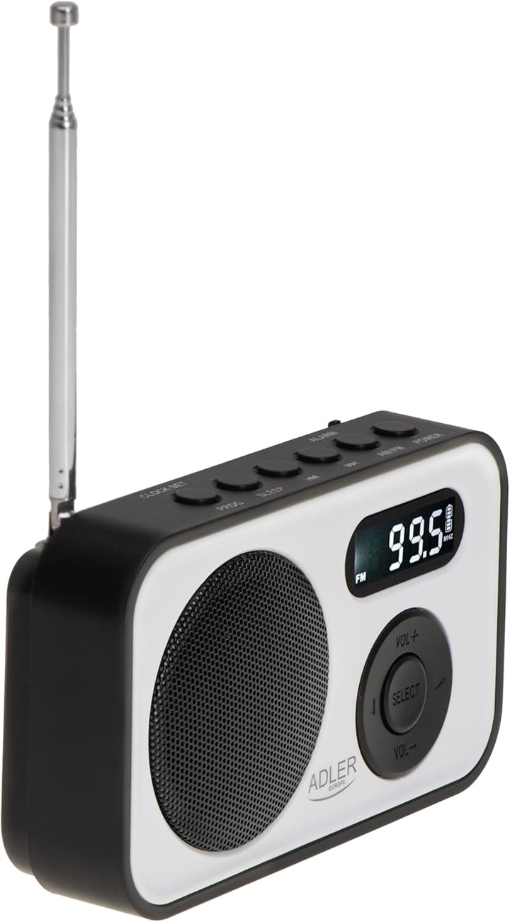 Adler Tragbares Digitalradio, AM/FM AD 1907, LCD-Display, Teleskopantenne, Speicher für 40 Sender, a