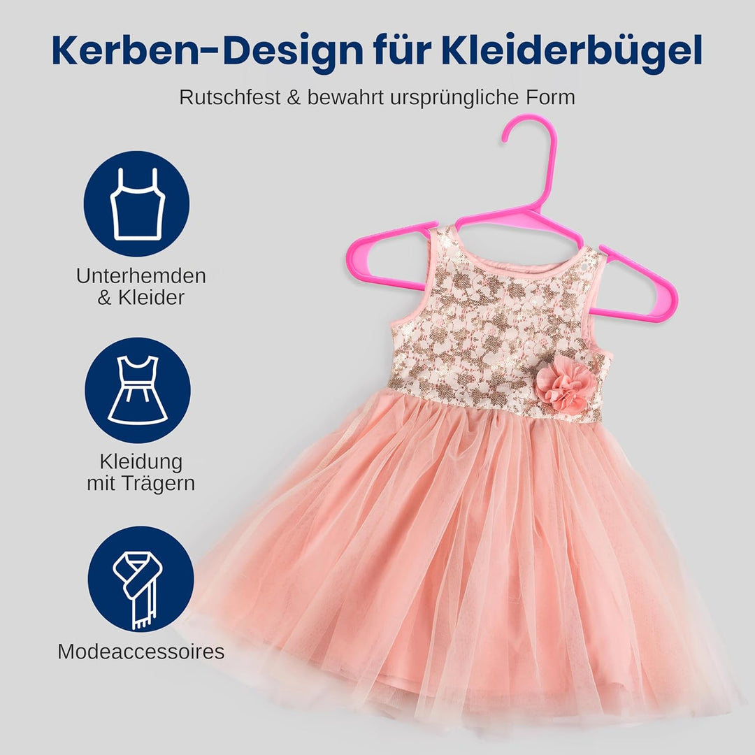 SereneLife Kinderkleiderbügel 40er Set – Kleiderbügel Kinder & Baby Kleiderbügel Kunststoff & rutsch