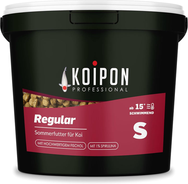 KOIPON Regular 3,5 kg Koifutter Sommer, schwimmend, 6% Spirulina, Teichfutter 3 mm Pellets, Koifutte