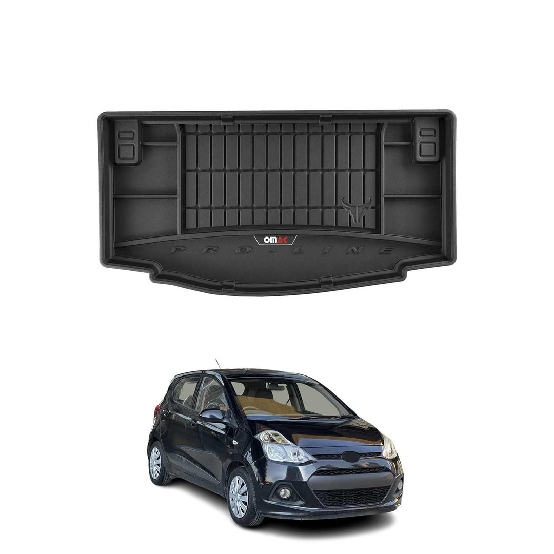 OMAC Gummi Kofferraumwanne kompatibel mit Hyundai i10 2013-2019 TPE Laderaumwanne Schwarz