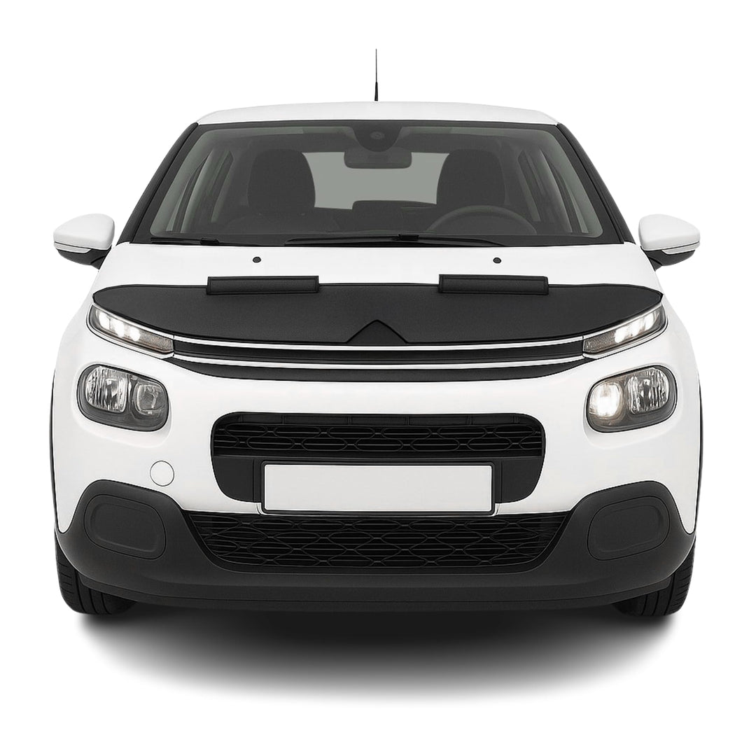 OMAC Haubenbra Steinschlagschutz Bonnet Bra kompatibel mit Citroen C3 2016-2024 Schwarz Halb Schwarz