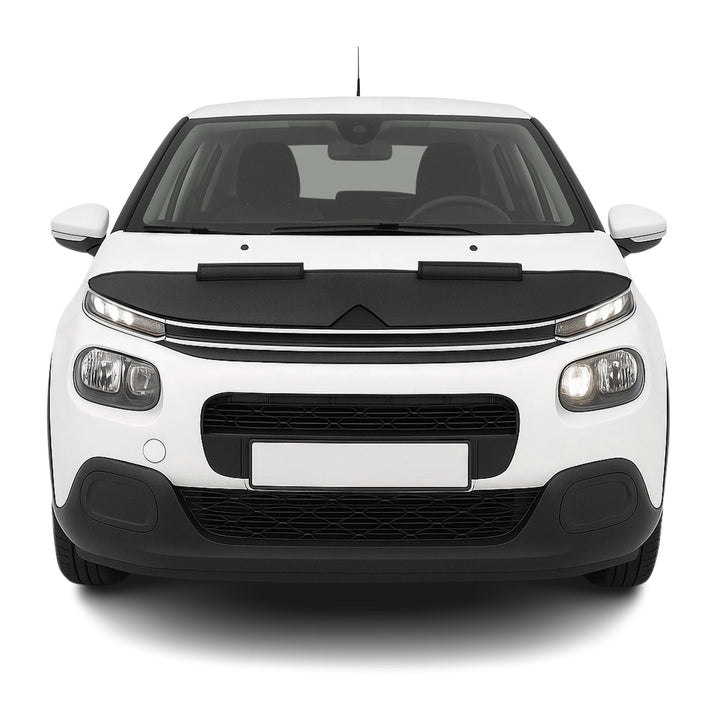 OMAC Haubenbra Steinschlagschutz Bonnet Bra kompatibel mit Citroen C3 2016-2024 Schwarz Halb Schwarz