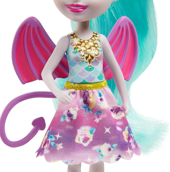 Enchantimals GYJ09 - Deanna Dragon Familie Spielset, Puppe (15,2 cm) mit 3 Drachenfiguren und 4 Zube