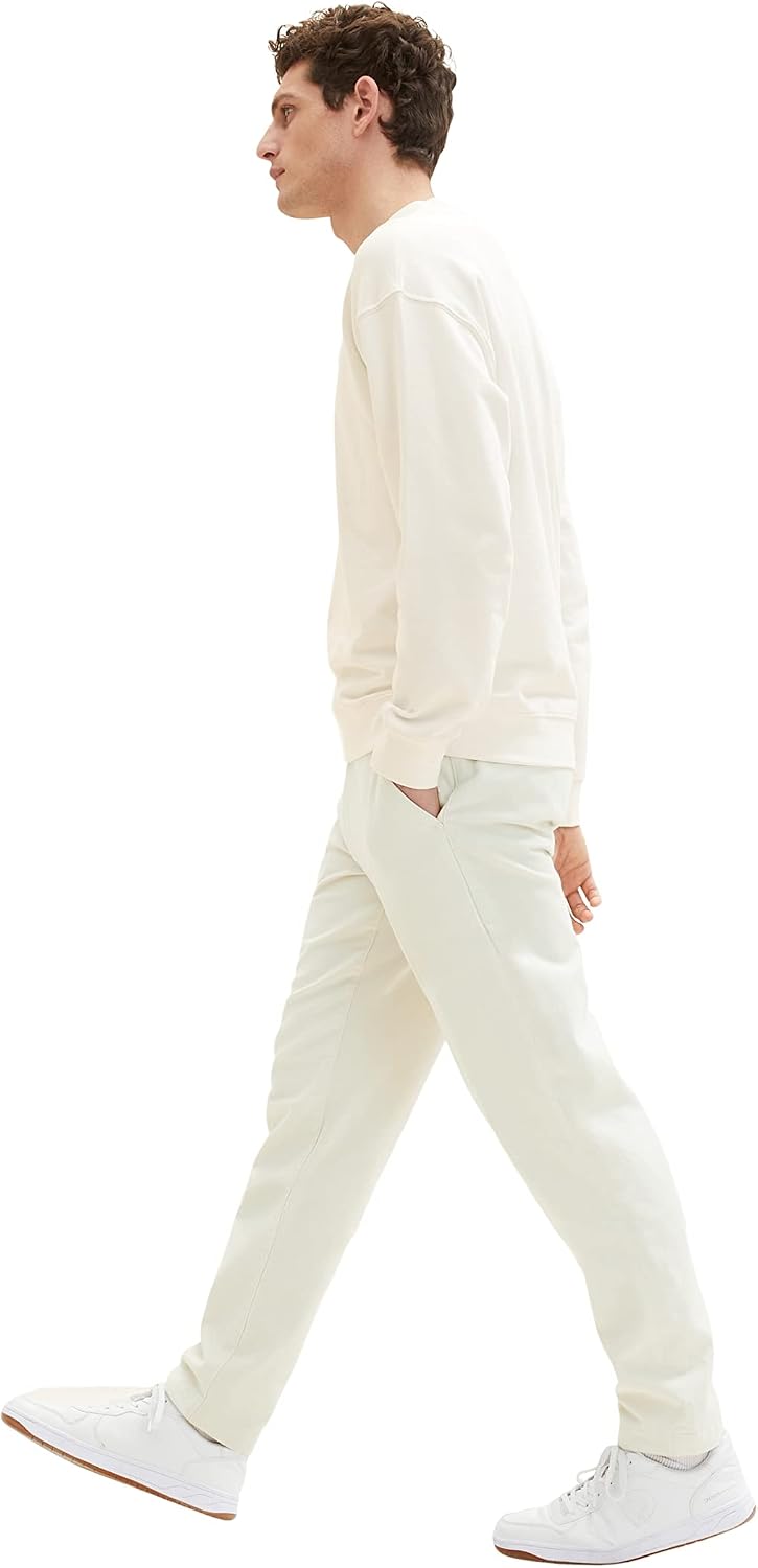 TOM TAILOR Herren Relaxed Tapered Chino Hose 31 13808 - Creme, 31 13808 - Creme