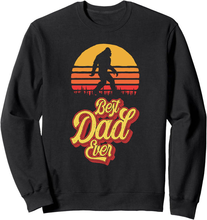 Vintage Best Dad Ever Funny Bigfoot & Sasquatch Lover Retro Sweatshirt