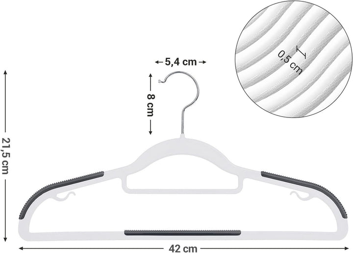 SONGMICS Kleiderbügel 30er Set, Bügel aus Kunststoff, rutschfest, platzsparend, Dicke 0,5 cm, 42 cm