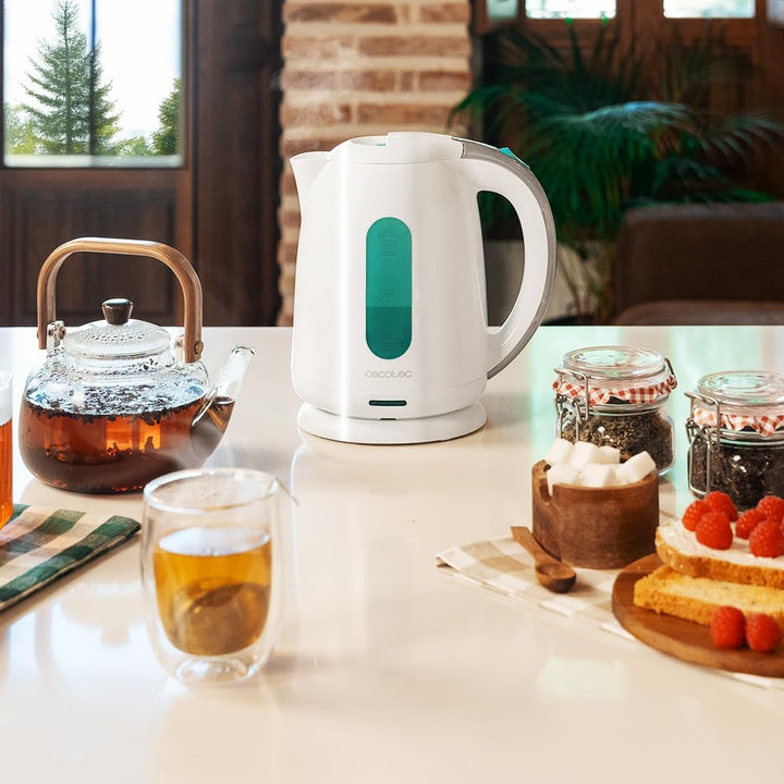 Cecotec Wasserkocher, 1,7 L Kapazität, Thermosense 180 White, 2200 W, Schnelles Erhitzen, Anti-Kalk-