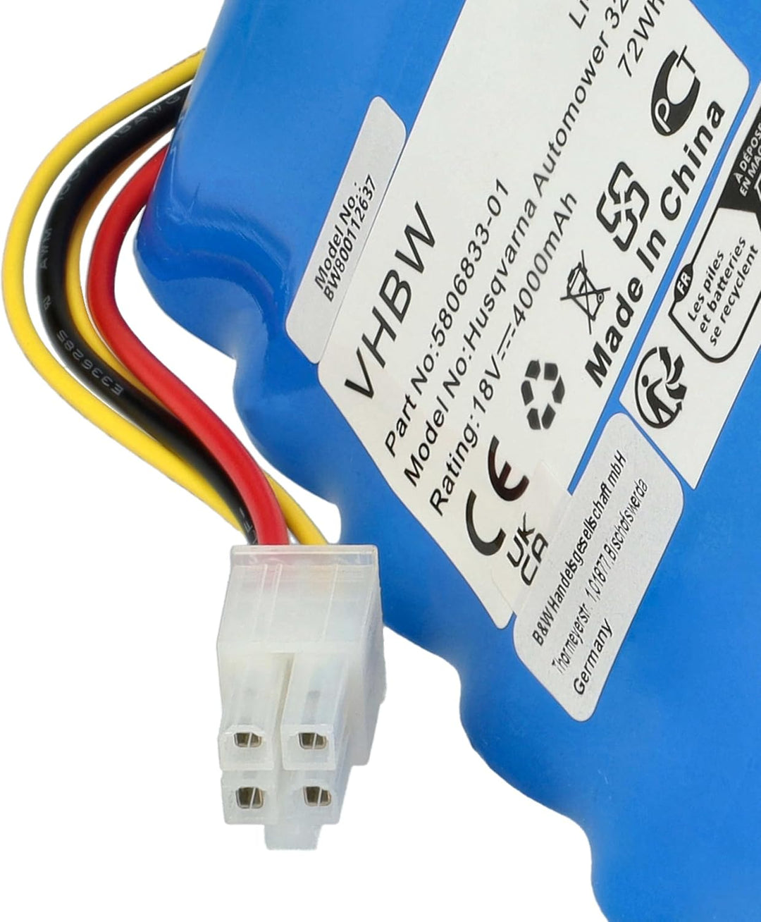 vhbw 2X Akku kompatibel mit Husqvarna Automower 320 Rasenmäher (4000mAh 18V Li-Ion)
