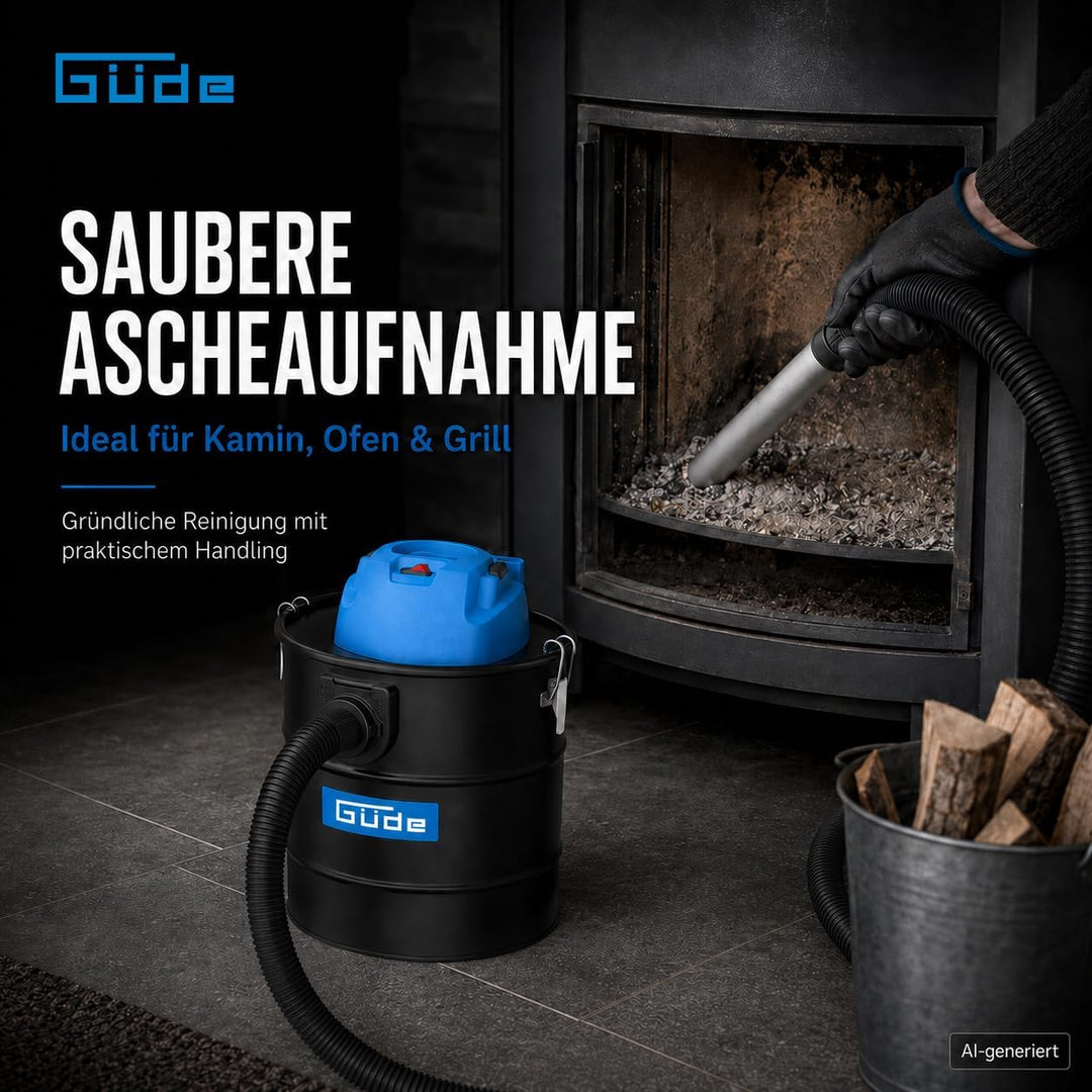 Güde 17010 GA 18-1200.1 Aschesauger, 18 Liter Behältervolumen, schwarz