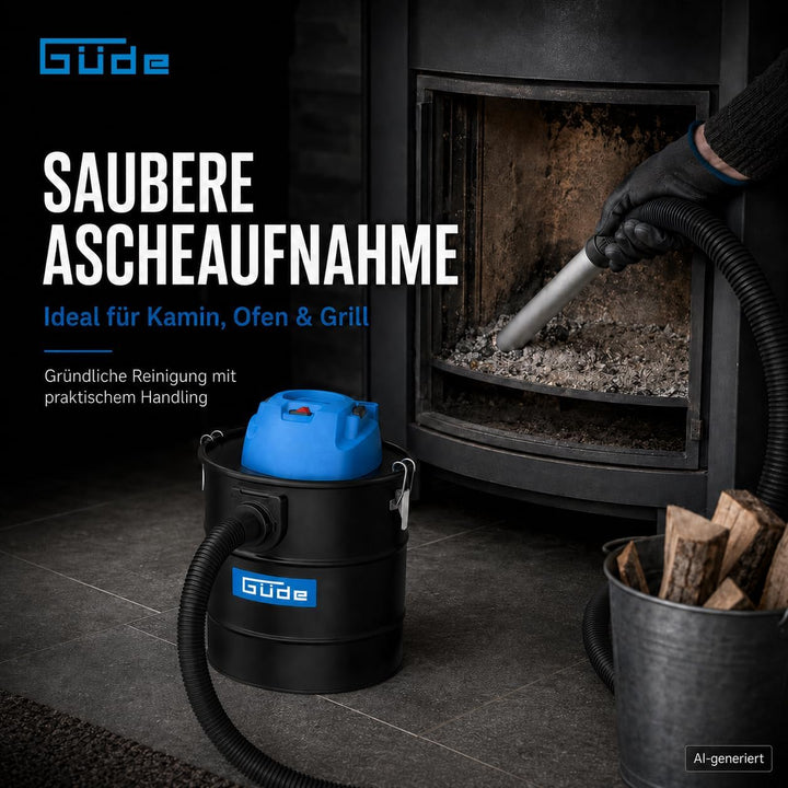 Güde 17010 GA 18-1200.1 Aschesauger, 18 Liter Behältervolumen, schwarz