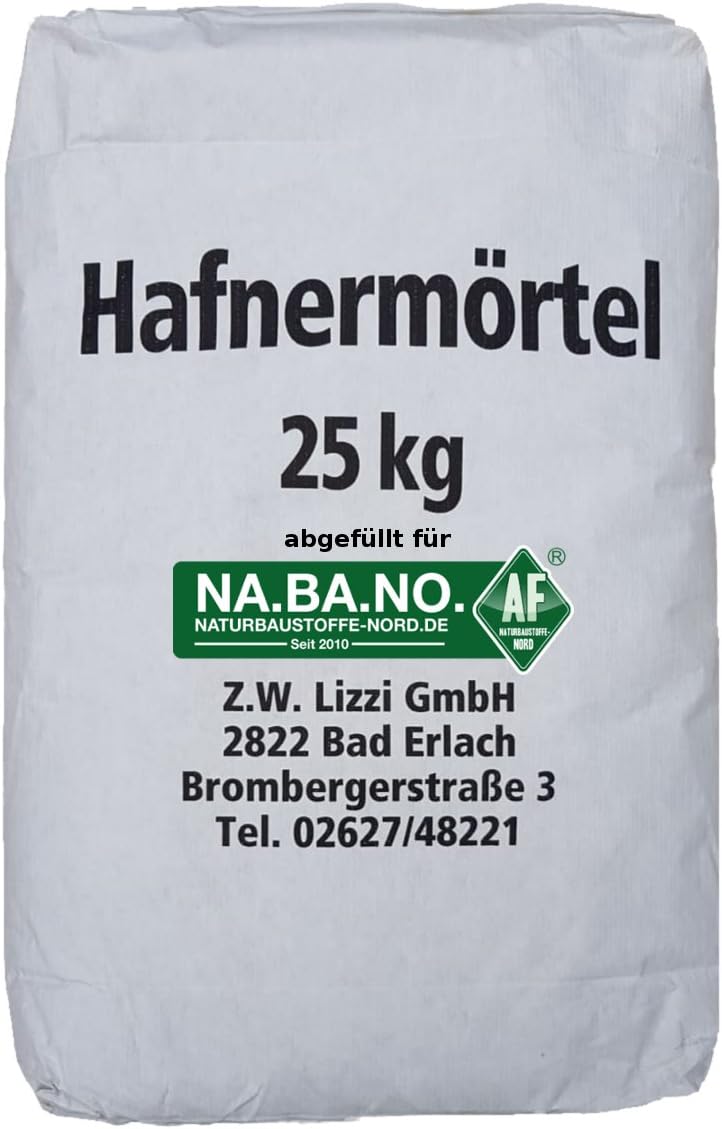 Lizzi Hafnermörtel 25 kg Schamottemörtel Lehmmauermörtel Lehm Lehmmörtel Ofenlehm