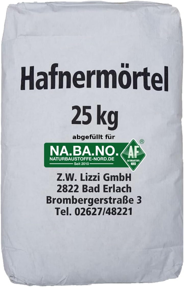 Lizzi Hafnermörtel 25 kg Schamottemörtel Lehmmauermörtel Lehm Lehmmörtel Ofenlehm