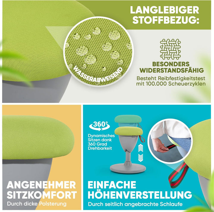 SteinLife Cone Bürohocker Ergonomisch [TESTSIEGER] Sitzhocker Höhenverstellbar [48-68cm] Ergonomisch