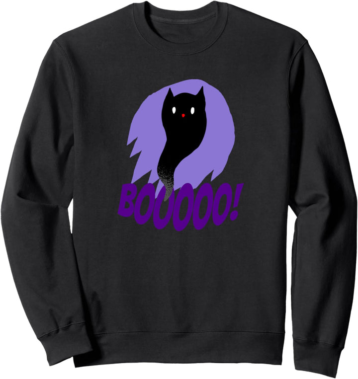 BOOOOO Halloween Geist Gespenst Katze Cat Lila Halloween Sweatshirt