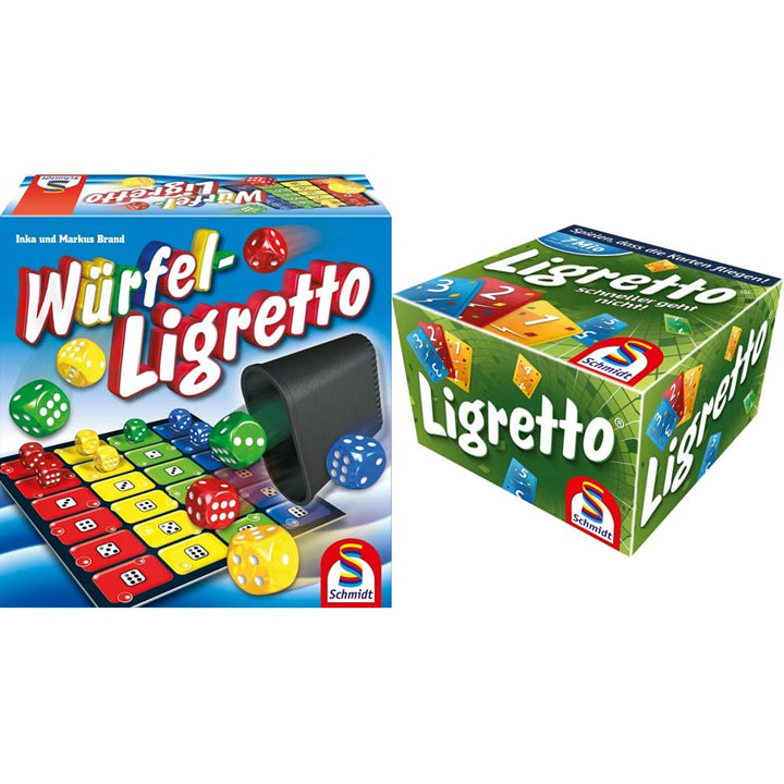 Schmidt Spiele 49611 Würfel Ligretto, Würfelspiel & 01201 - Ligretto grün, Kartenspiel Bundle mit Li