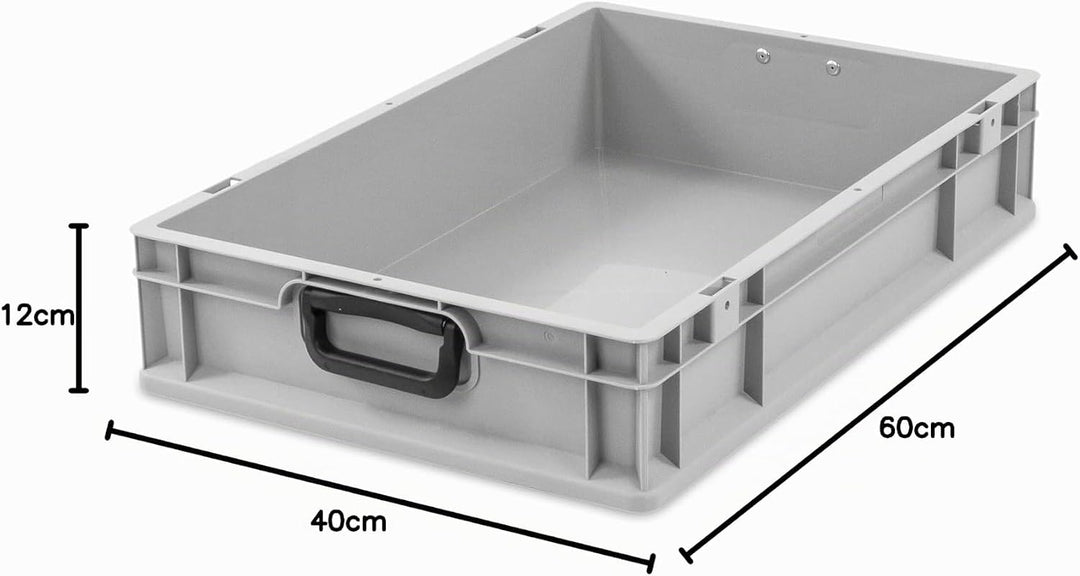 aidB Transportbox NextGen Portable Duo Eurobox mit handlichen Koffergriffen 600x400x120 mm, Transpor