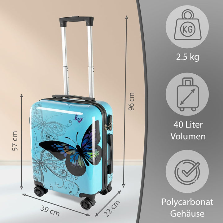 Xonic Design Reisekoffer - Hartschalen-Koffer mit 360° Leichtlauf-Rollen - hochwertiger Trolley mit