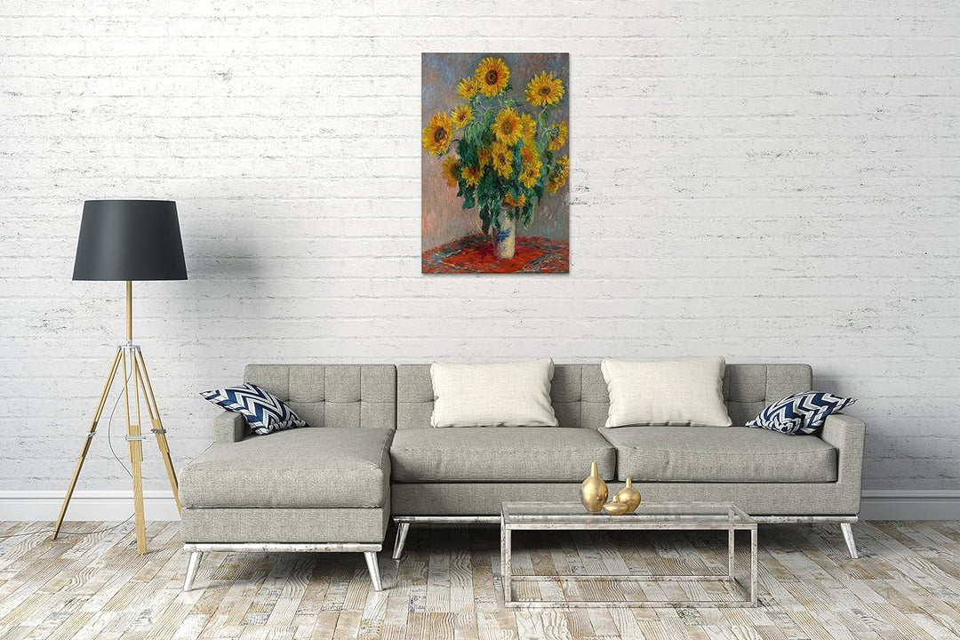 Printed Paintings Leinwand (60x80cm): Claude Monet - EIN Strauss Sonnenblumen (1881) 60x80 cm, 60x80