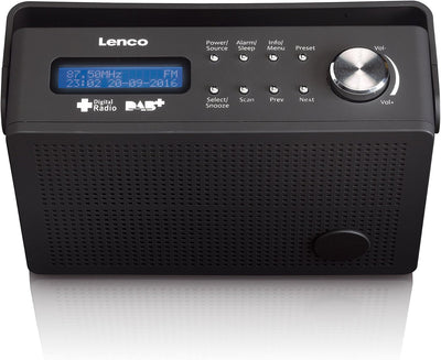 Lenco DAB + Digitalradio/UKW Radio PDR-030 Tragbar mit Akku, RDS-Anzeige, Senderspeicher, Wecker-Fun