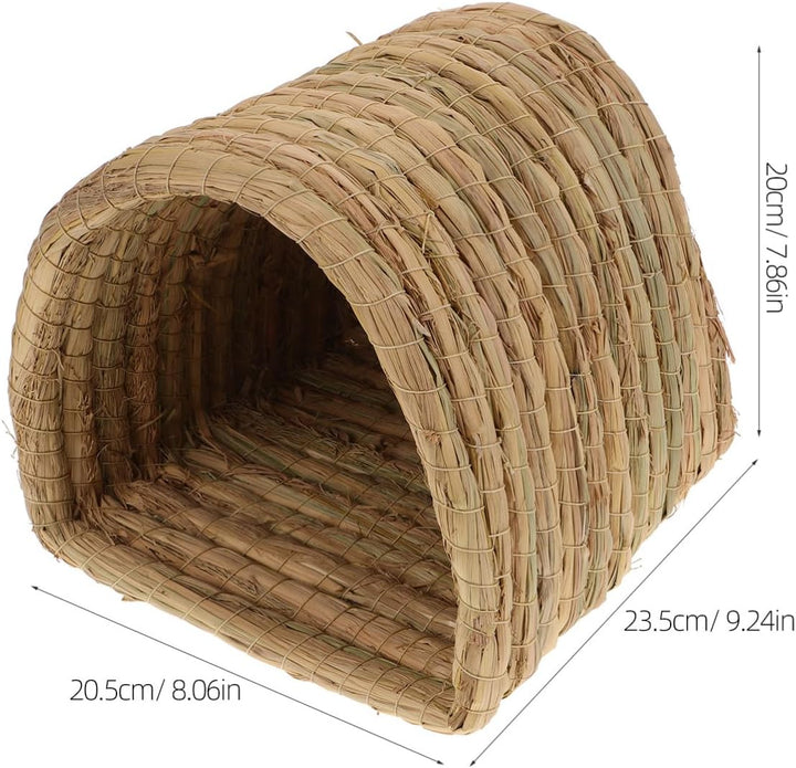 HEMOTON Geflochtenes Hamsternest Hühnerschlafnest Nest Für Kleintiere Strohgeflochtenes Bett Schlafh